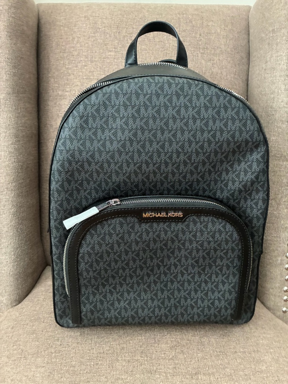 Michael Kors Black Logo Monogram Backpack - NWOT
